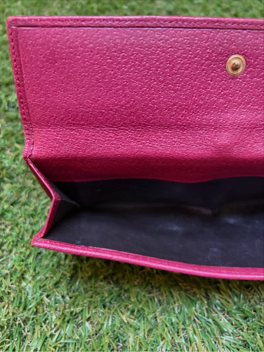 Vintage Gucci Horsebit Monogram Pink Long Wallet